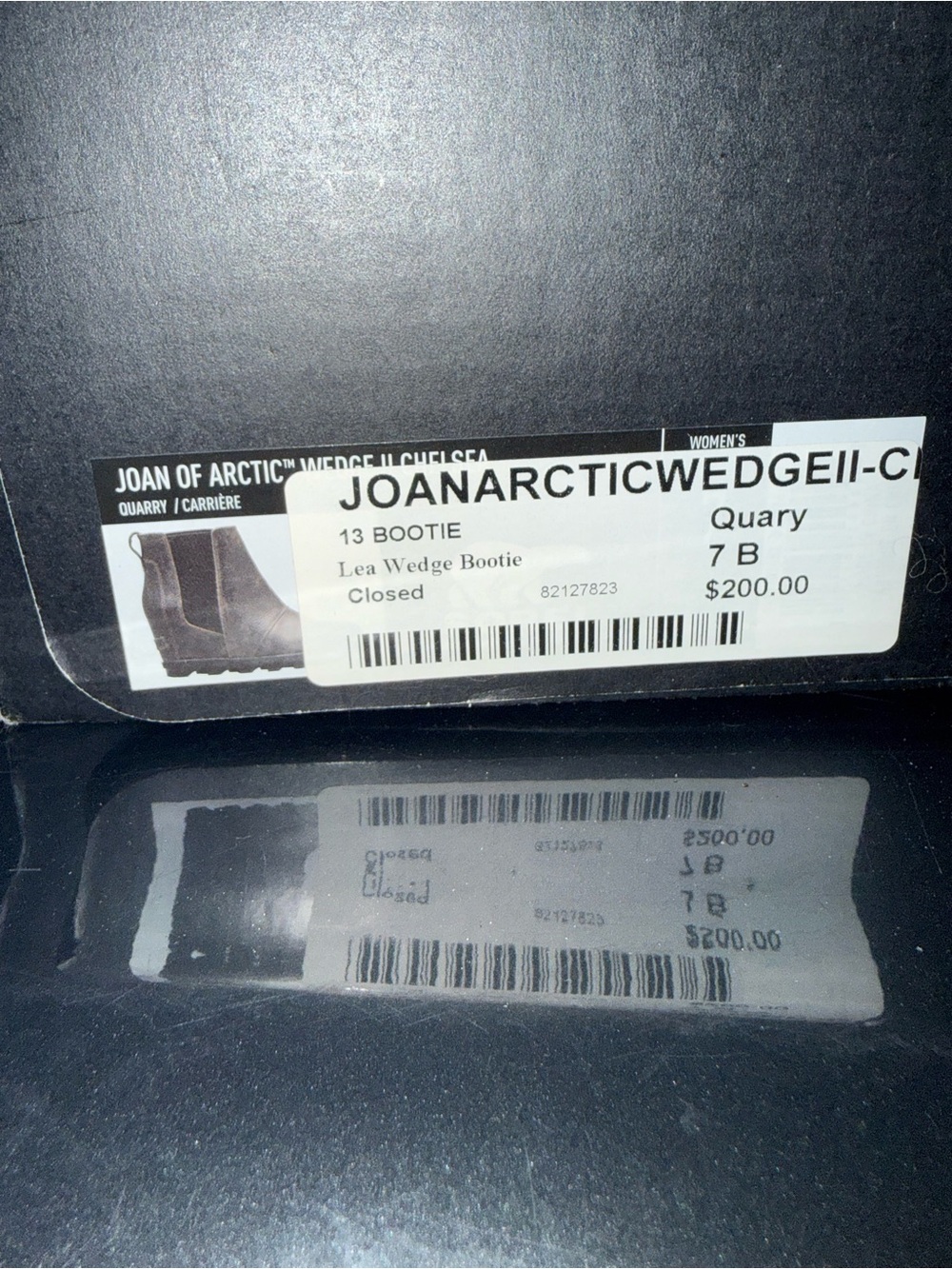 Sorel Joan of Arctic Leather Wedge Bootie in Quarry Gray